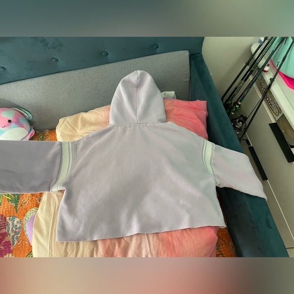 Urban Outfitters, Light Purple Cropped Varsity Hoodie, Size XS - Picture 5 of 6